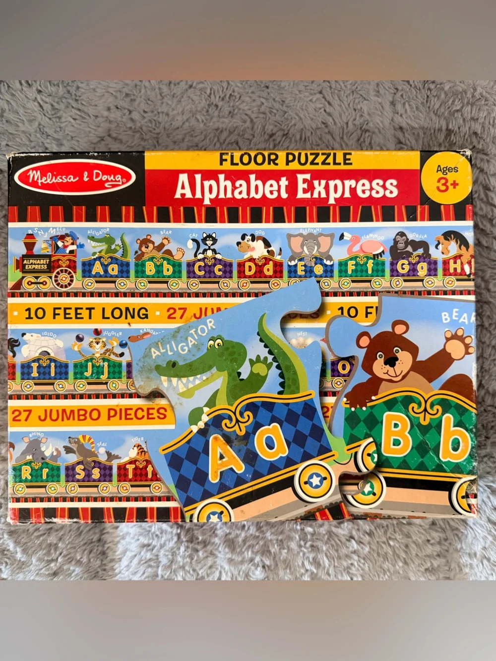 Melissa & Doug Alphabet Express Train Puzzle - Blue, Green, Yellow, Red